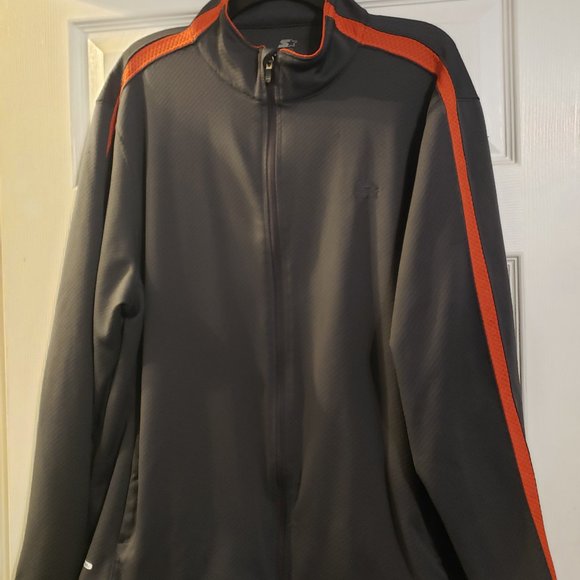 Gray & orange starter zip up jacket large - Picture 1 of 4